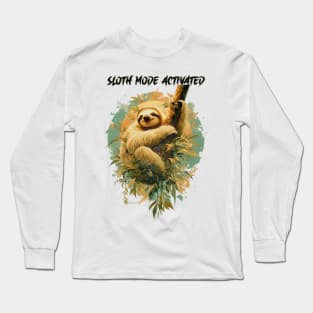 The Art of Slow Living -Finding Zen in the Slothscape Long Sleeve T-Shirt